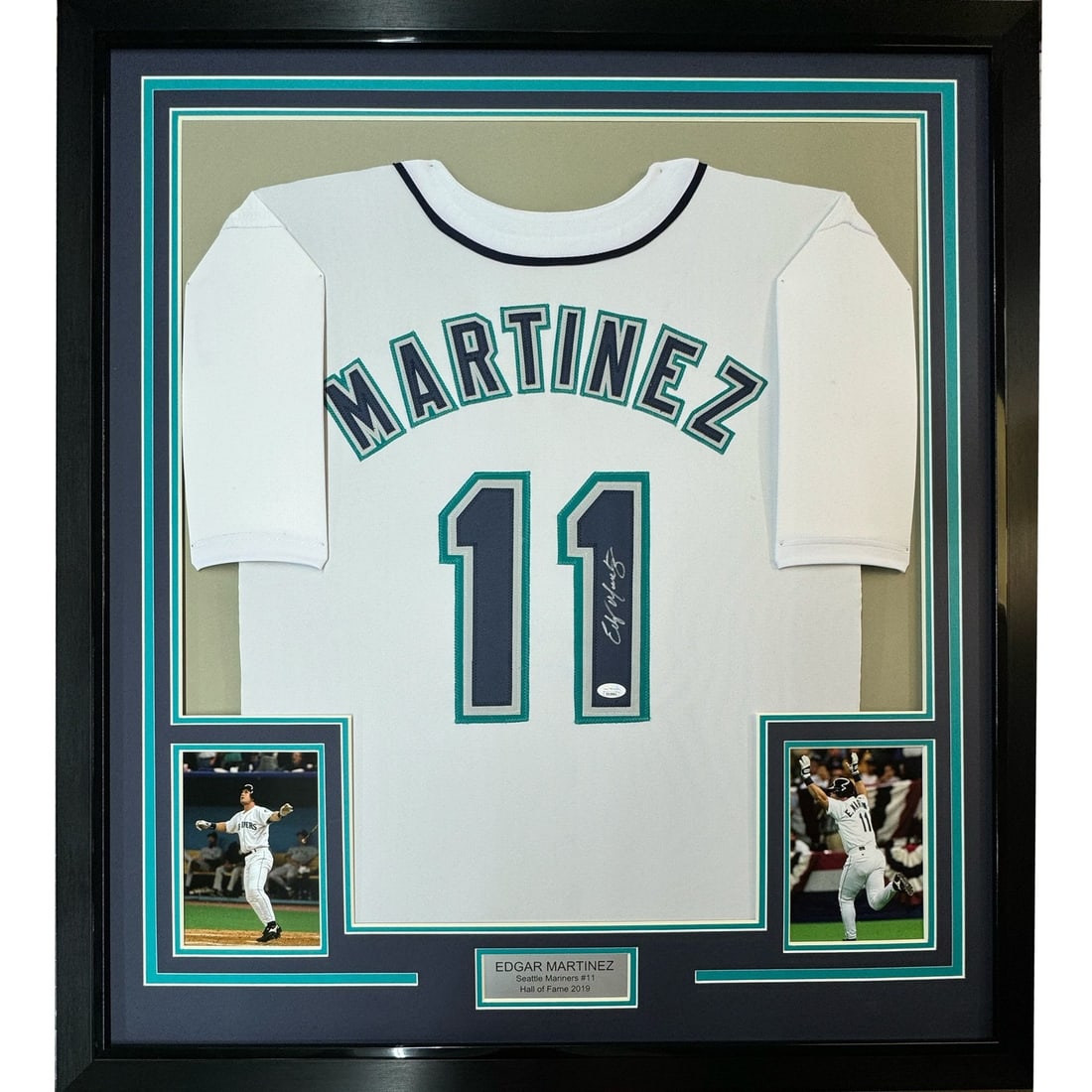 Edgar Martinez signed framed Seattle Mariners white jersey JSA 35x39 (1 of 2)