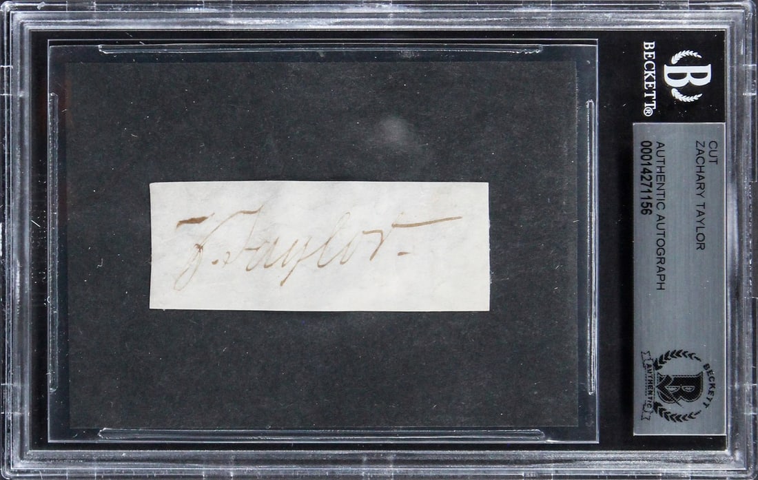 Beckett Slabbed Zachary Taylor Cut Signature .85x2.25 Authentic (1 of 3)
