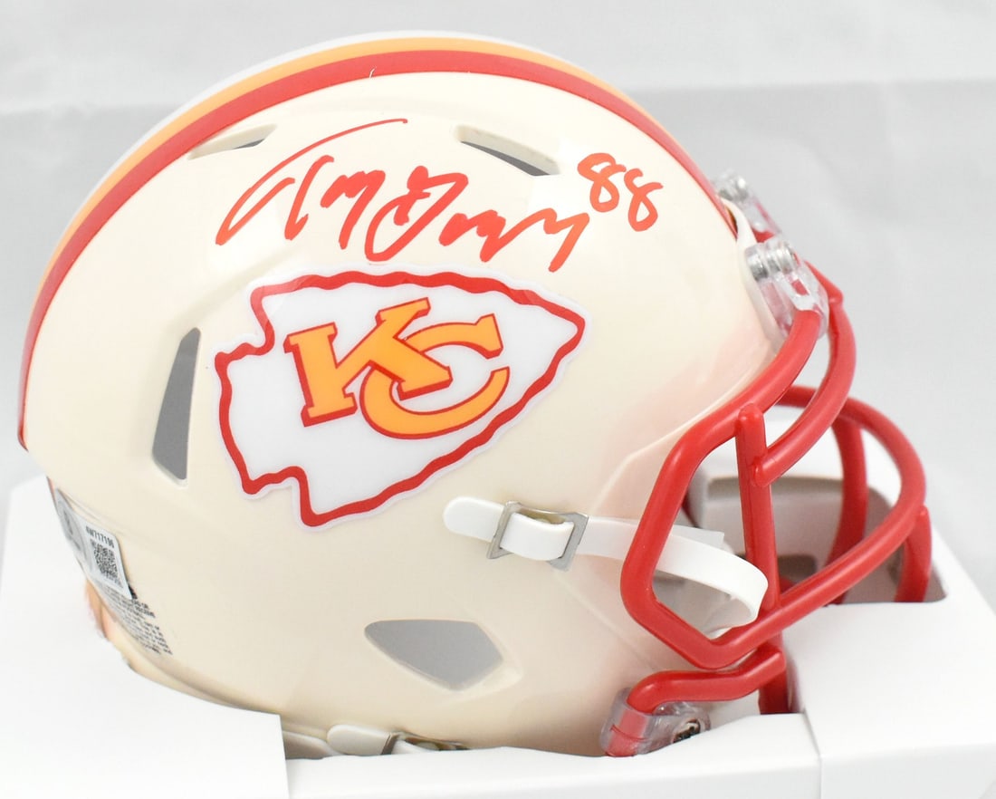 Beckett Witness Signed Tony Gonzalez Chiefs Retro Speed Mini Helmet (1 of 5)