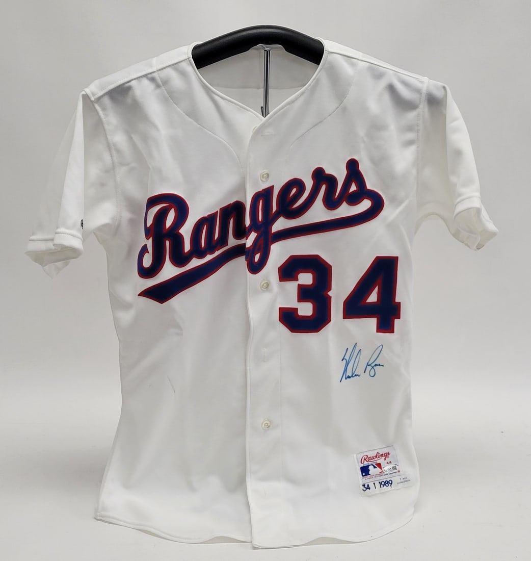 Texas Rangers 1989 Game Model Jersey Signed by Nolan Ryan JSA (1 of 6)