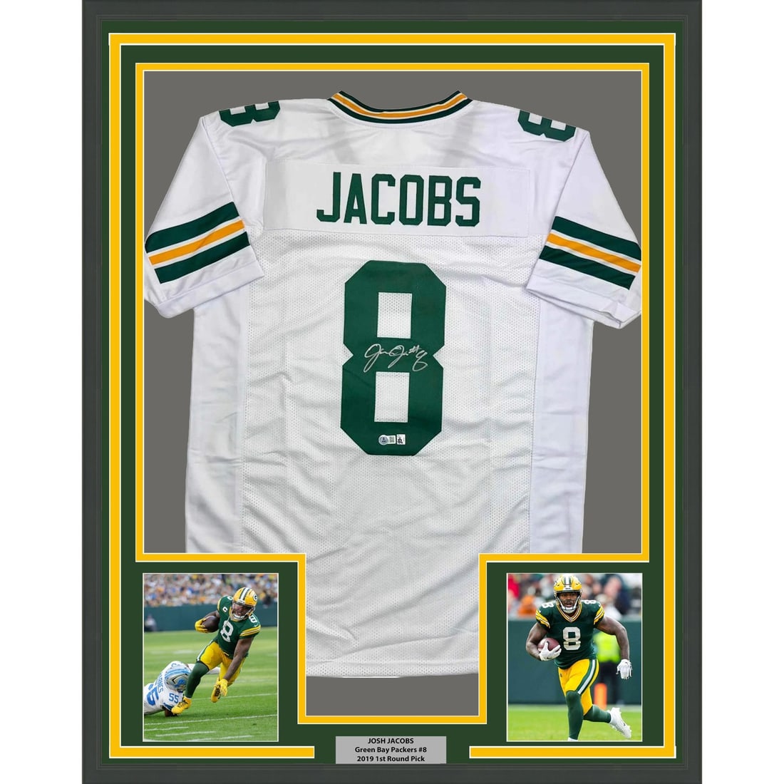 Josh Jacobs signed framed Green Bay Packers jersey 35x39 Beckett COA (1 of 2)