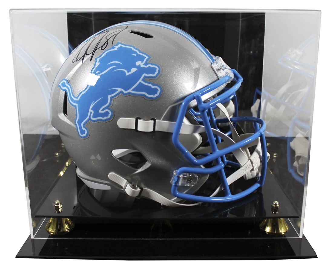 Calvin Johnson Autographed 2024 Riddell Full Size Helmet with Beckett Authentication: Calvin Johnson Autographed 2024 Riddell Full Size Helmet with Beckett Authentication This is a 2024 Riddell Full Size Speed Replica Helmet personally signed by Calvin Johnson, the legendary wide recei