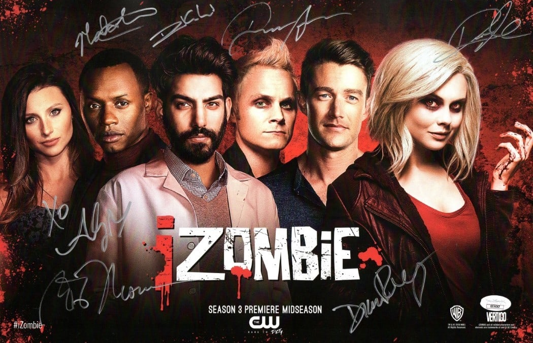11x17 Poster Signed by iZombie Cast with JSA Authentication Seven Autographs (1 of 2)
