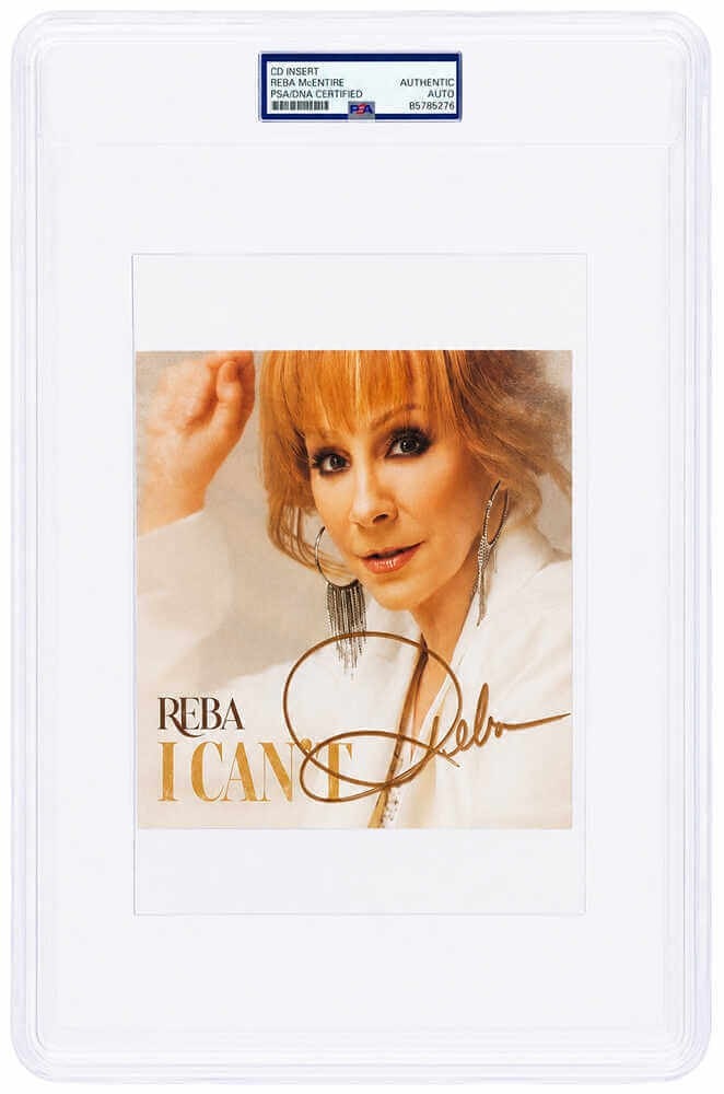 PSA DNA Encapsulated Reba McEntire Signed I Can't CD Insert 6x6 (1 of 2)