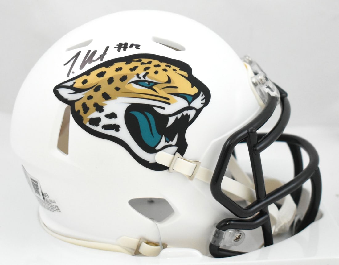 Beckett BAS Travis Hunter Signed Jacksonville Jaguars 2024 Alt Speed Mini Helmet (1 of 3)