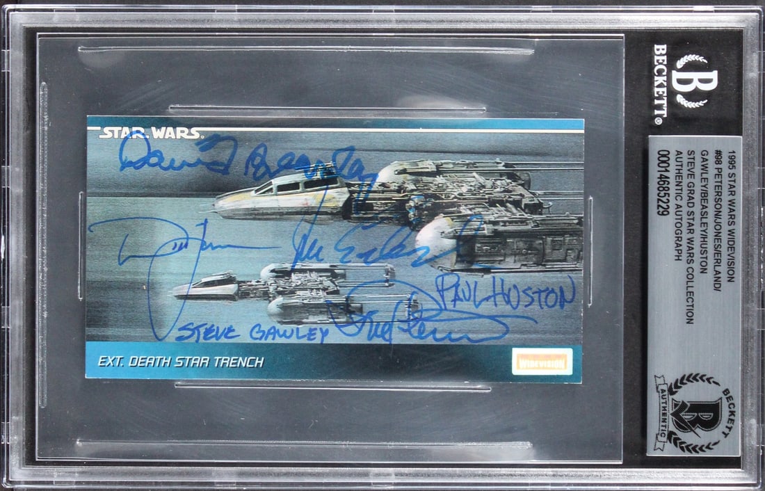 Star Wars Widevision Card 1995 Signed by Six BAS Authenticated (1 of 2)
