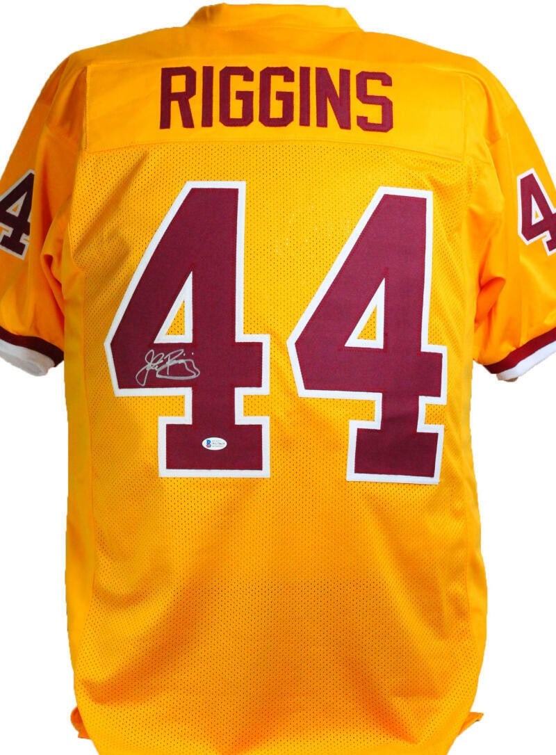 Beckett Witness John Riggins Signed Yellow Pro Style Jersey Silver (1 of 3)