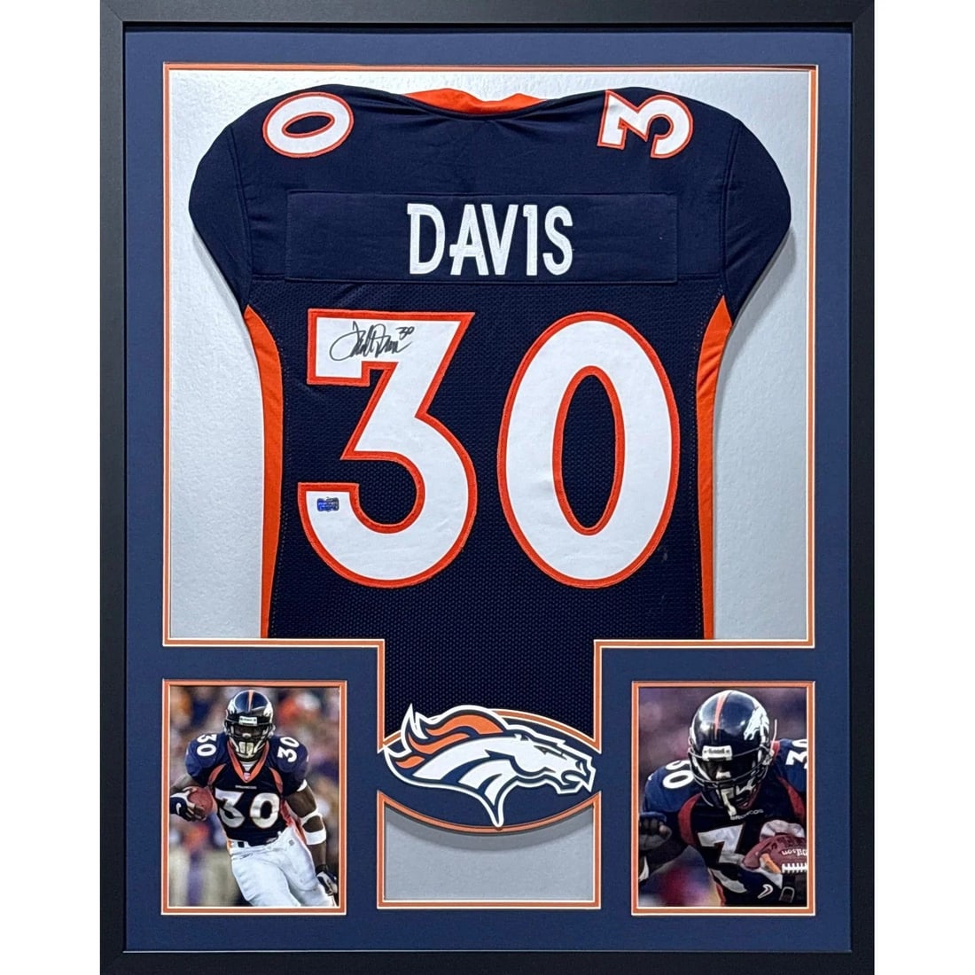 Beckett authenticated framed Terrell Davis autographed Broncos jersey (1 of 2)