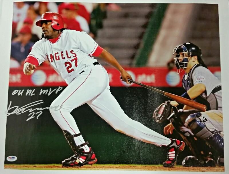 Vladimir Guerrero Autographed 16x20 Angels Canvas Photo PSA DNA Inscribed 04 AL MVP (1 of 2)