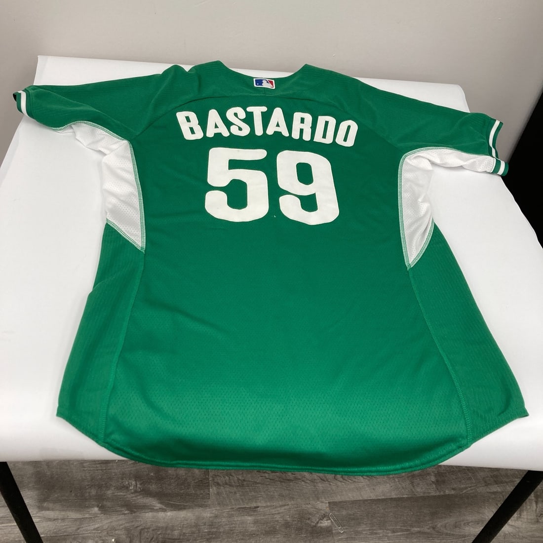 Antonio Bastardo 2015 Philadelphia Phillies Game Issued Majestic Jersey: Antonio Bastardo 2015 Philadelphia Phillies Game Issued Majestic Jersey This is an authentic game-issued jersey from Antonio Bastardo of the Philadelphia Phillies, produced by Majestic. The jersey was