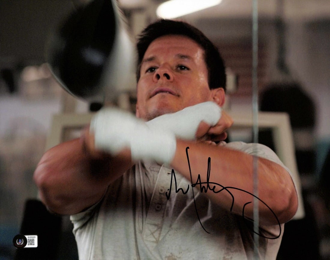 Mark Wahlberg Signed 11x14 Photo Beckett Authenticated: Mark Wahlberg Signed 11x14 Photo Beckett Authenticated This stunning 11x14 photo features a bold black permanent marker signature from actor Mark Wahlberg. Authenticated by Beckett Authentication Serv