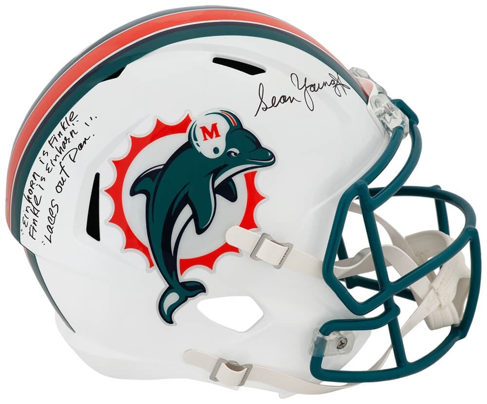 Sean Young Miami Dolphins Riddell full size replica helmet with inscriptions (1 of 1)