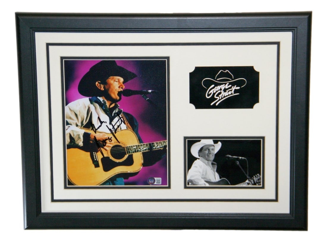Framed 8x10 George Strait Signed Photo with BAS Beckett Authentication (1 of 3)