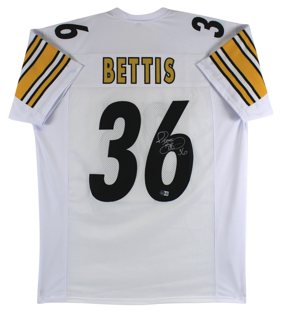 Jerome Bettis Autographed White Pro Style Jersey BAS Witnessed Los Angeles Rams (1 of 3)