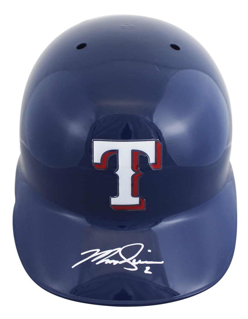 Marcus Semien autographed Rawlings authentic batting helmet Beckett witnessed: Marcus Semien autographed Rawlings authentic batting helmet Beckett witnessed Full-size Rawlings authentic batting helmet signed by Marcus Semien of the Texas Rangers. This original autographed helmet
