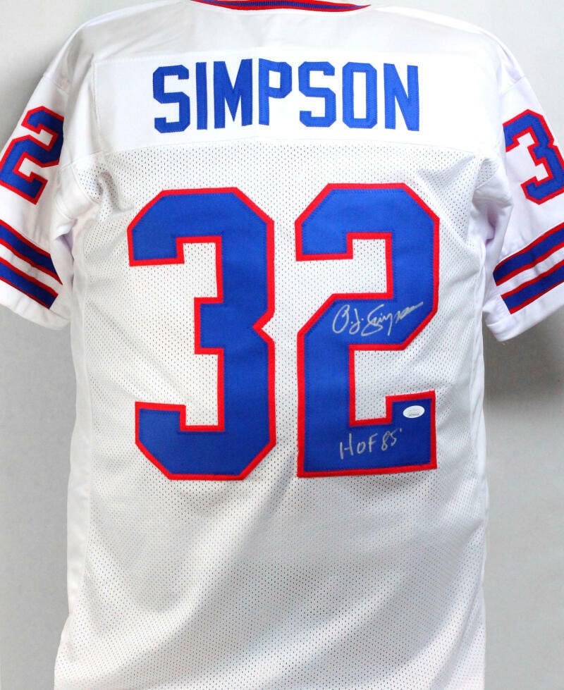 Buffalo Bills O.J. Simpson Signed White Jersey HOF JSA Witnessed (1 of 7)