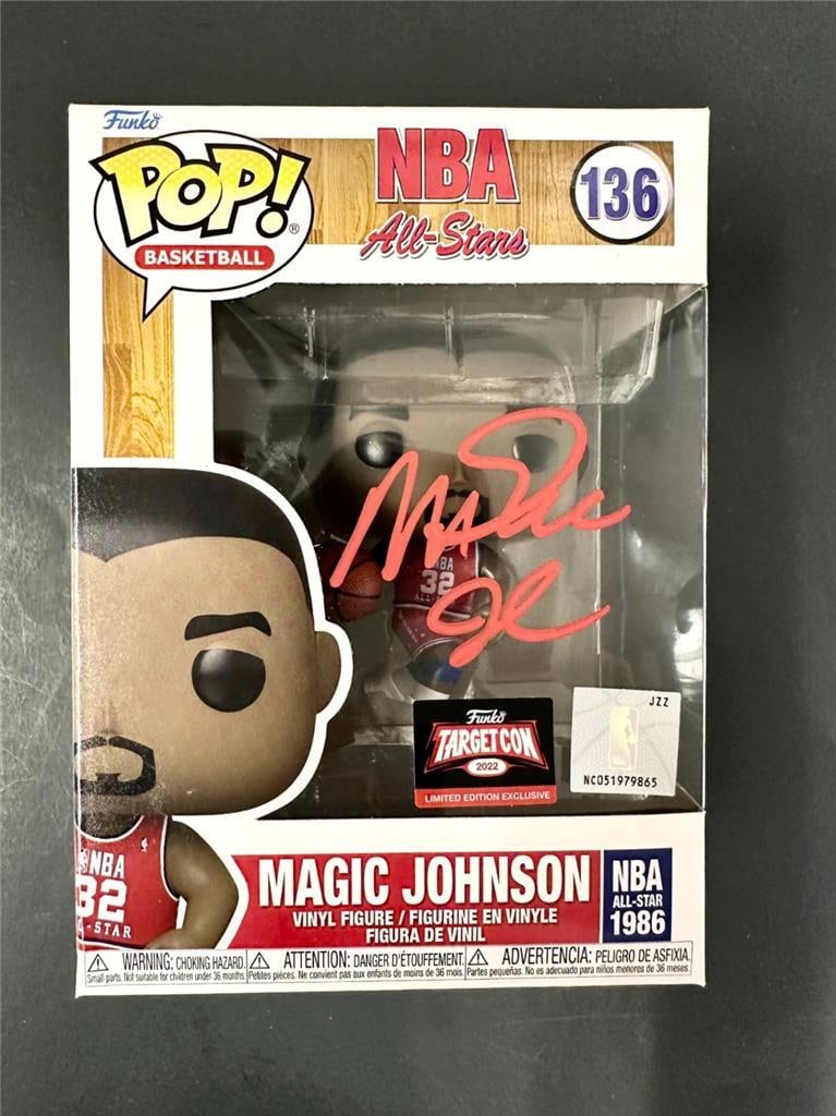 Magic Johnson Autographed Funko Pop! 1986 All-Star Beckett BAS: Magic Johnson Autographed Funko Pop! 1986 All-Star Beckett BAS This is an original Funko Pop! figure featuring Magic Johnson, a celebrated basketball player known for his time with the Los Angeles Lak