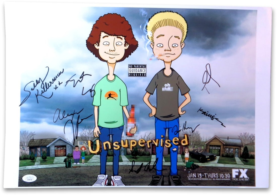Cast Signed 13x19 Unsupervised Photo Authenticated by JSA Justin Long Vega: Cast Signed 13x19 Unsupervised Photo Authenticated by JSA Justin Long Vega This is an original 13x19 inch photograph from the film "Unsupervised," autographed by cast members Justin Long, David Hornsb