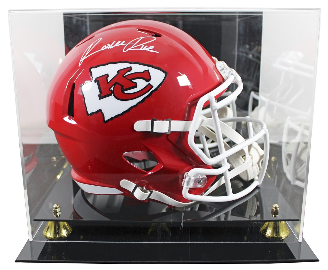 Rashee Rice signed Chiefs full size Speed replica helmet with acrylic case BAS (1 of 4)