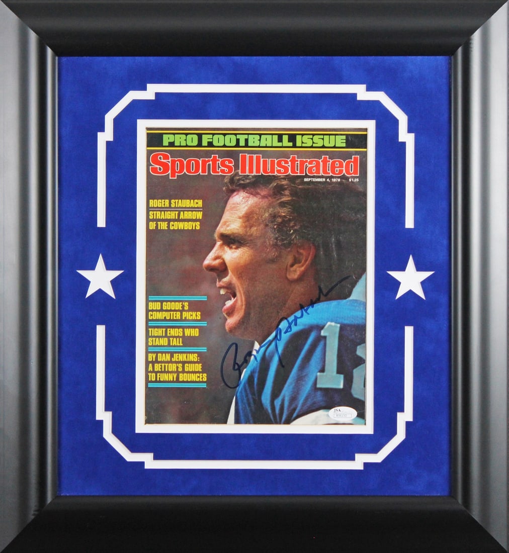 Framed 1978 Sports Illustrated Cover Signed by Roger Staubach JSA (1 of 2)