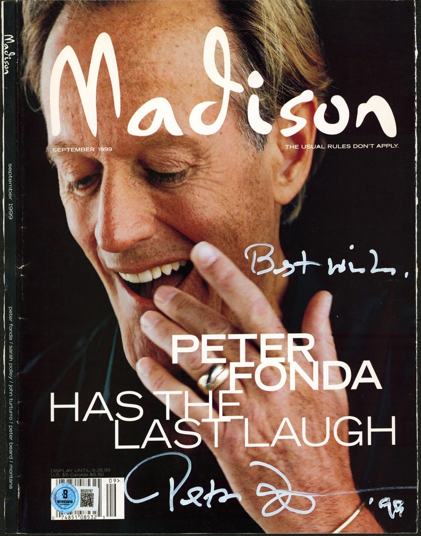 Peter Fonda Signed Madison Magazine Cover Sep 1999 Best Wishes BAS Authenticated (1 of 2)