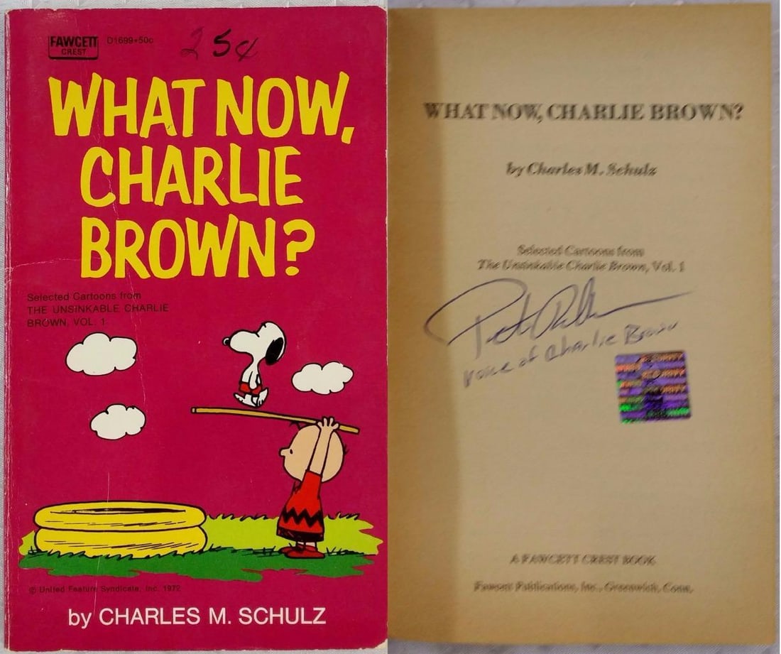 What Now Charlie Brown Book Autographed by Peter Robbins (1 of 1)