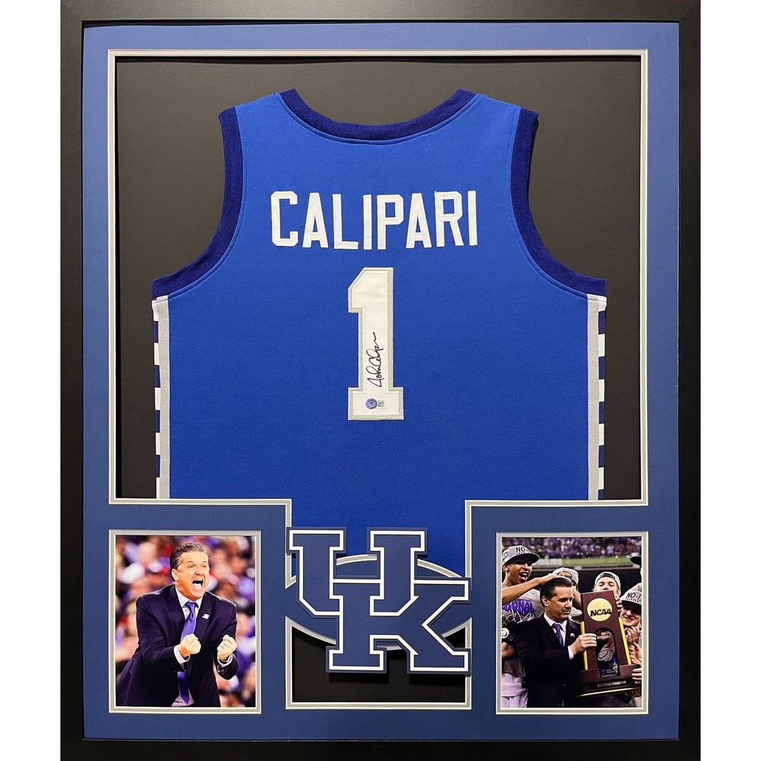 John Calipari Signed Framed Jersey Beckett Authenticated Kentucky: John Calipari Signed Framed Jersey Beckett Authenticated Kentucky This is an autographed John Calipari framed jersey, showcasing a remarkable display of craftsmanship and attention to detail. Authenti