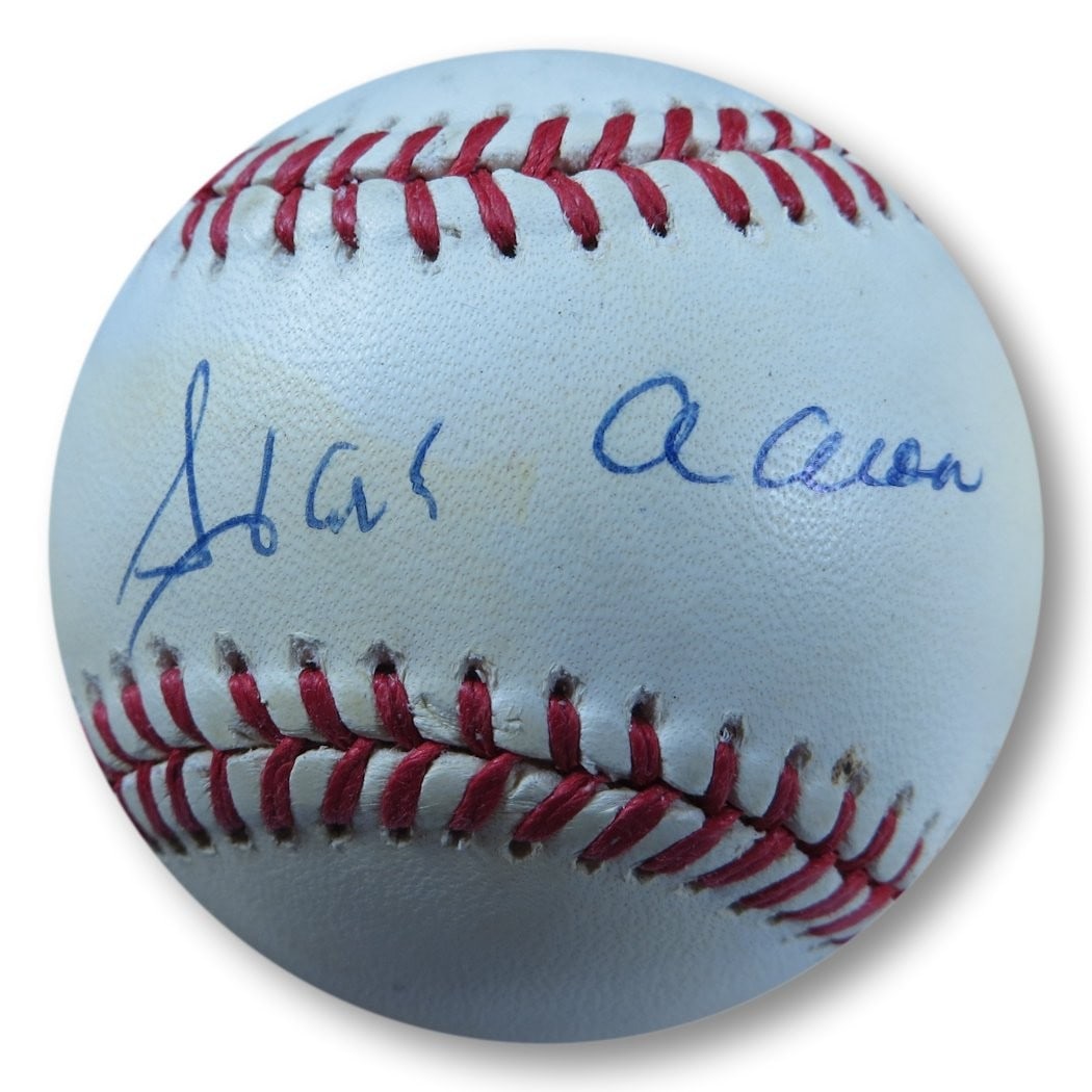Hank Aaron Autographed NL Baseball Braves JSA Certified HOF Legend (1 of 3)