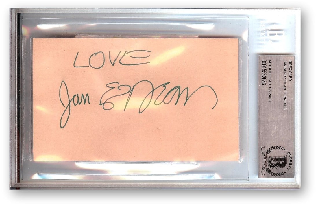 Autographed Jan and Dean index card Beckett authenticated (1 of 1)