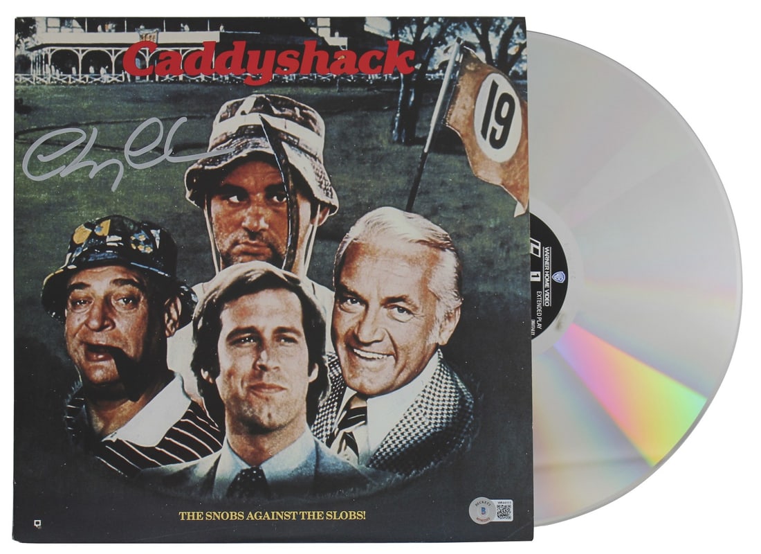 Caddyshack Laserdisc Cover Signed by Chevy Chase with Beckett COA and Disc (1 of 10)