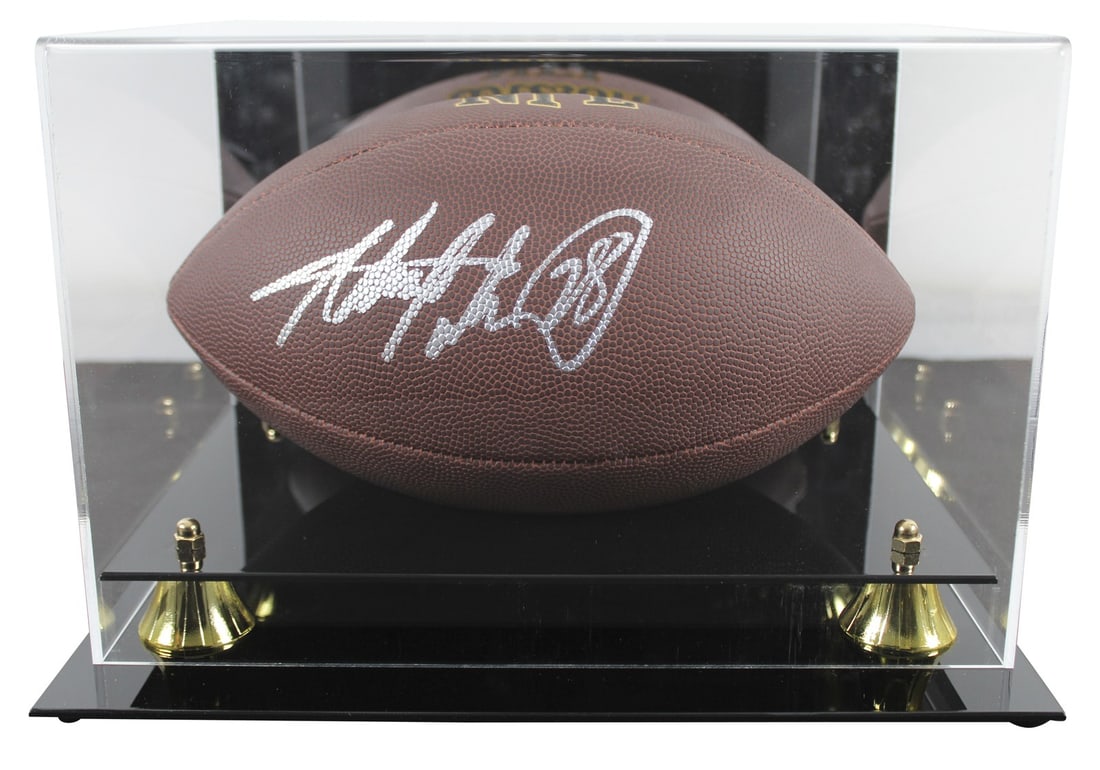 Adrian Peterson Signed Wilson Football with Beckett Authentication: Adrian Peterson Signed Wilson Football with Beckett Authentication This original autographed Wilson Super Grip football has been personally signed by Adrian Peterson, former star running back of the M