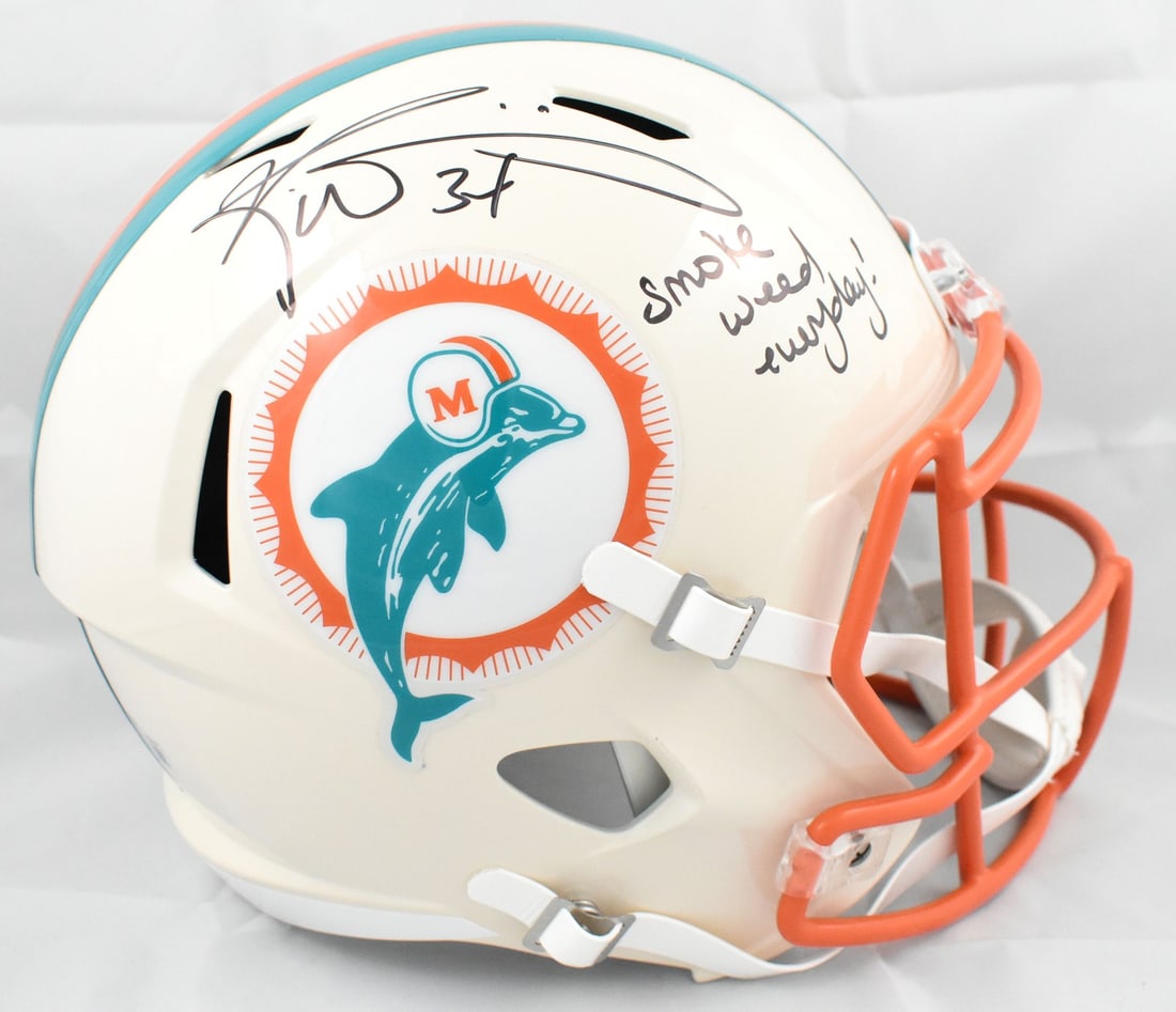 Beckett Holo Signed Miami Dolphins Full Size Retro Speed Helmet Ricky Williams (1 of 8)