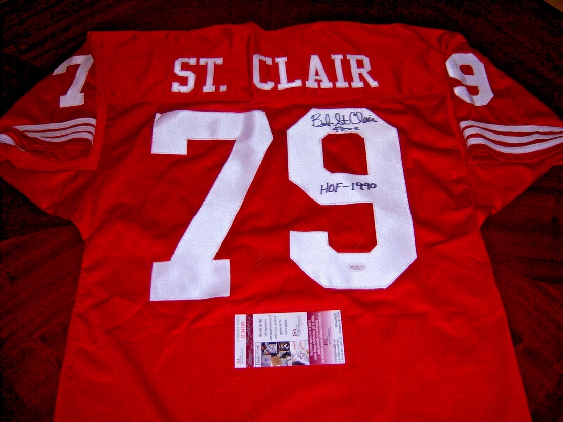 Autographed Bob St. Clair San Francisco Football Jersey With JSA Authentication (1 of 1)