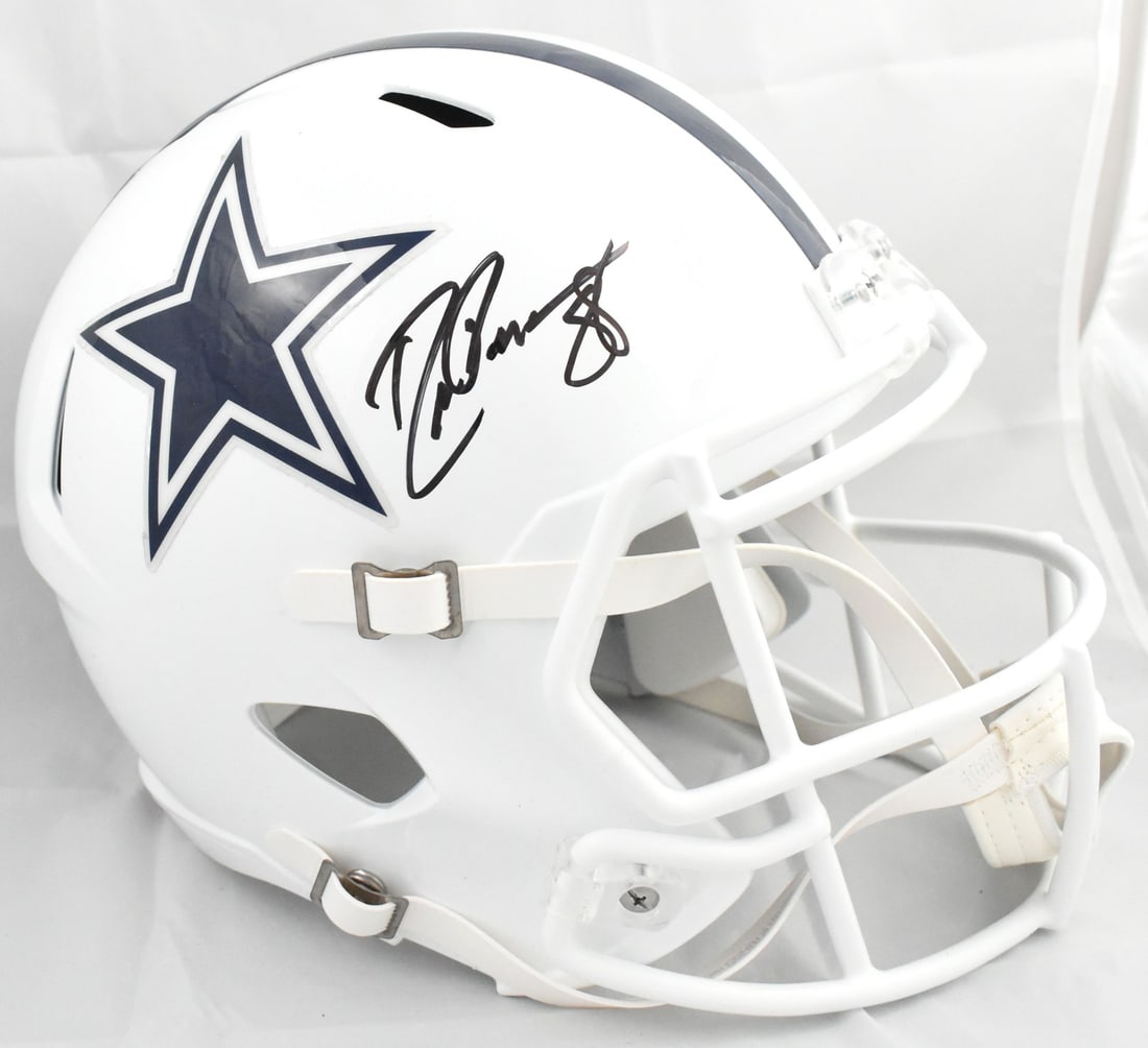 Dallas Cowboys full size alt 22 speed helmet signed by Drew Pearson Beckett holo: Dallas Cowboys full size alt 22 speed helmet signed by Drew Pearson Beckett holo This Dallas Cowboys full-size alternate 22 Speed helmet is autographed by Drew Pearson. The helmet is an original item 