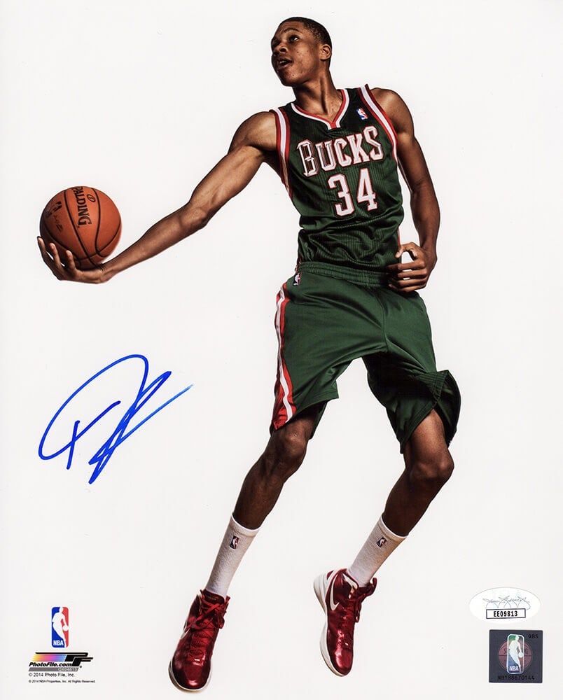 Giannis Antetokounmpo Signed 8x10 Bucks Photo with JSA COA (1 of 1)