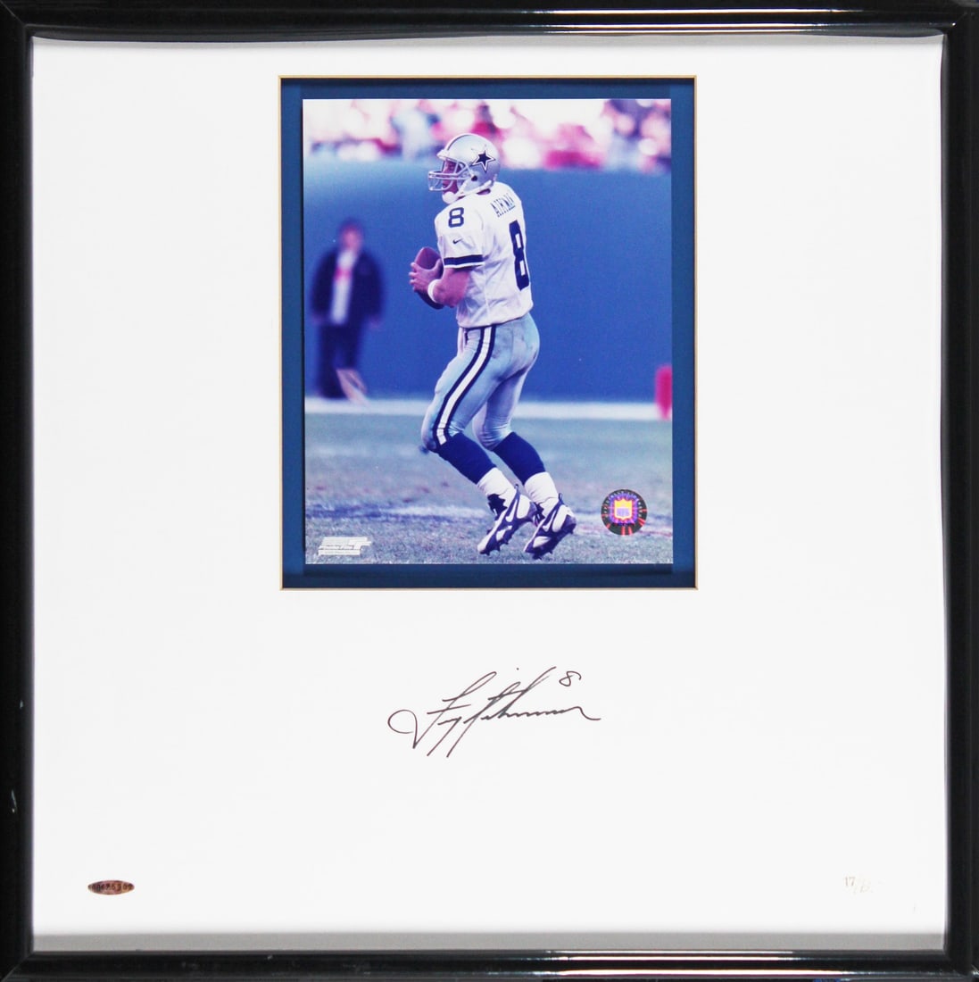 Framed Troy Aikman Signed Photo Display Dallas Cowboys UDA LE 17/248 (1 of 2)
