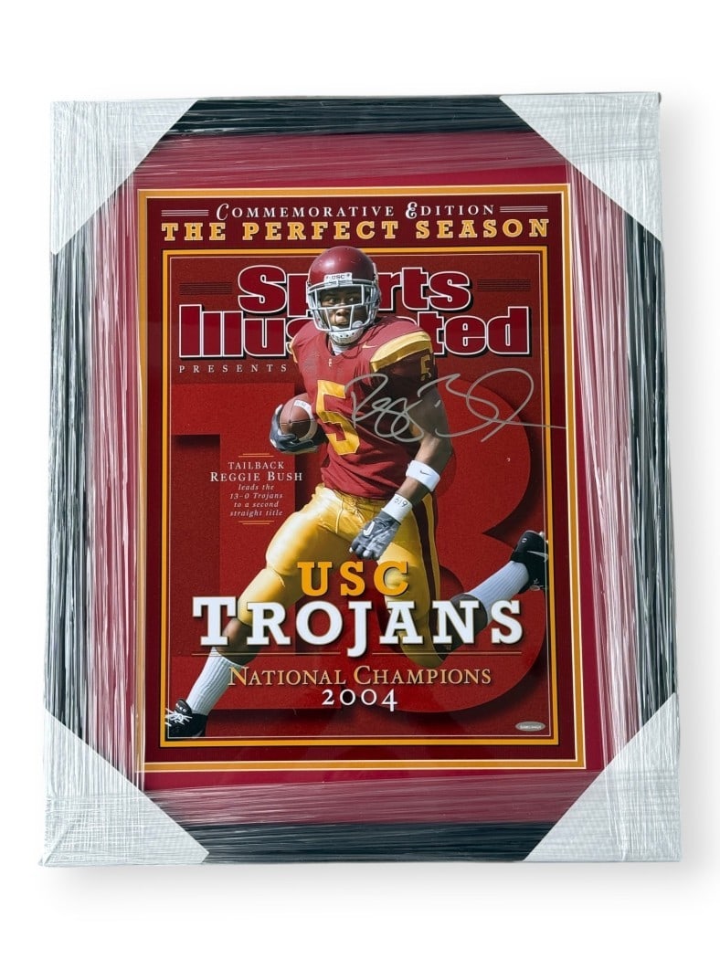 Framed 16x20 Reggie Bush Autographed USC Trojans Poster UDA (1 of 3)