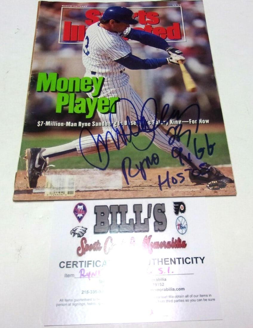 Signed Sports Illustrated Magazine Ryne Sandberg with COA Chicago Cubs HOF 2005 (1 of 1)
