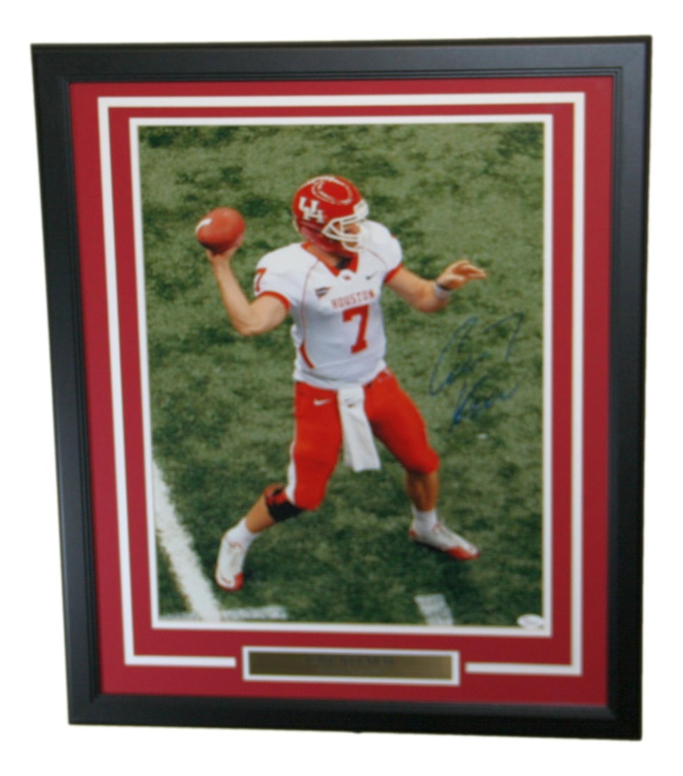 Framed 16x20 Photo Signed by Case Keenum Houston Cougars JSA Authenticated: Framed 16x20 Photo Signed by Case Keenum Houston Cougars JSA Authenticated This framed 16x20 photo features Case Keenum of the Houston Cougars and includes his autograph. The signature has been authen