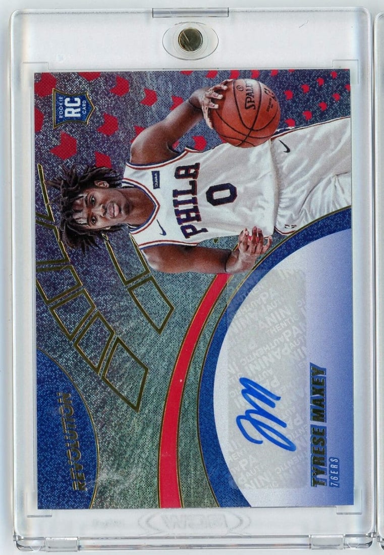 Tyrese Maxey Signed 2020 Rookie Card Panini Revolution PSA Graded (1 of 2)