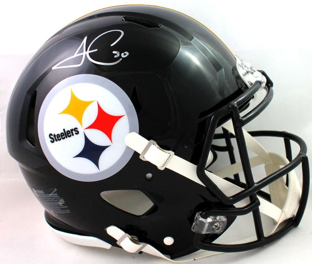 Pittsburgh Steelers full size Speed Authentic helmet signed by James Conner (1 of 6)