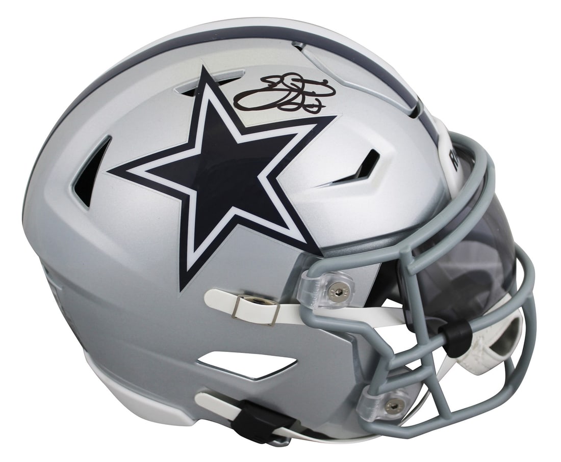Emmitt Smith autographed Dallas Cowboys Flex Midi replica helmet Beckett witnessed (1 of 4)