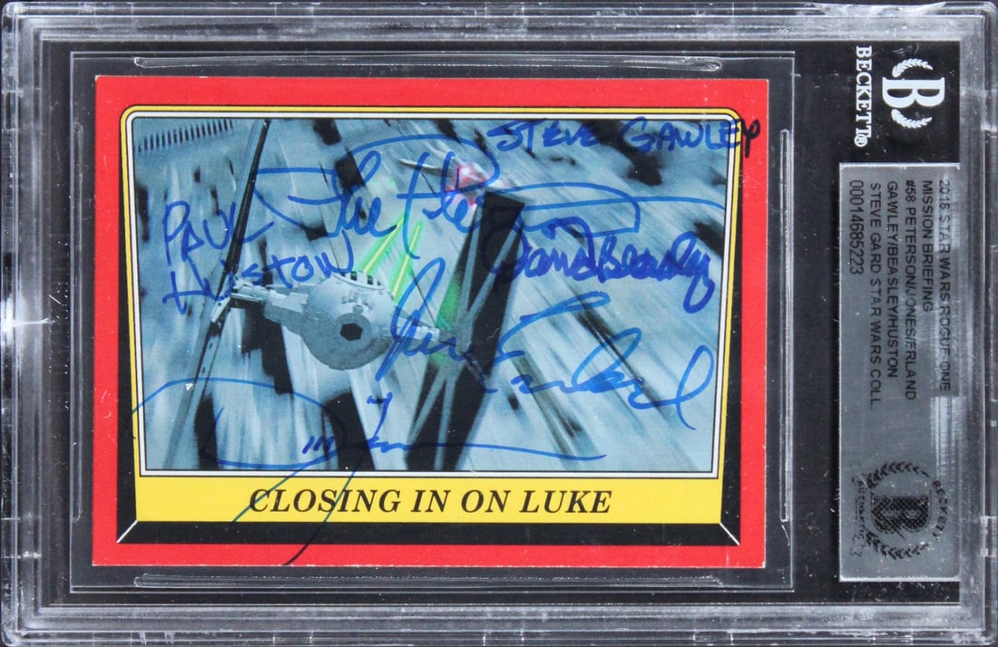 Beckett Slabbed 2016 Star Wars ROMB 58 Card Signed by Gawley Huston and 4 Others (1 of 2)