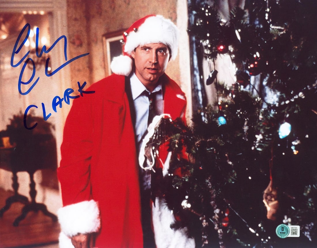 Chevy Chase Signed 11x14 Photo Clark National Lampoon's Christmas Vacation BAS Authenticated: Chevy Chase Signed 11x14 Photo Clark National Lampoon's Christmas Vacation BAS Authenticated This autographed 11x14 photograph features Chevy Chase as "Clark" from the beloved film National Lampoon's 