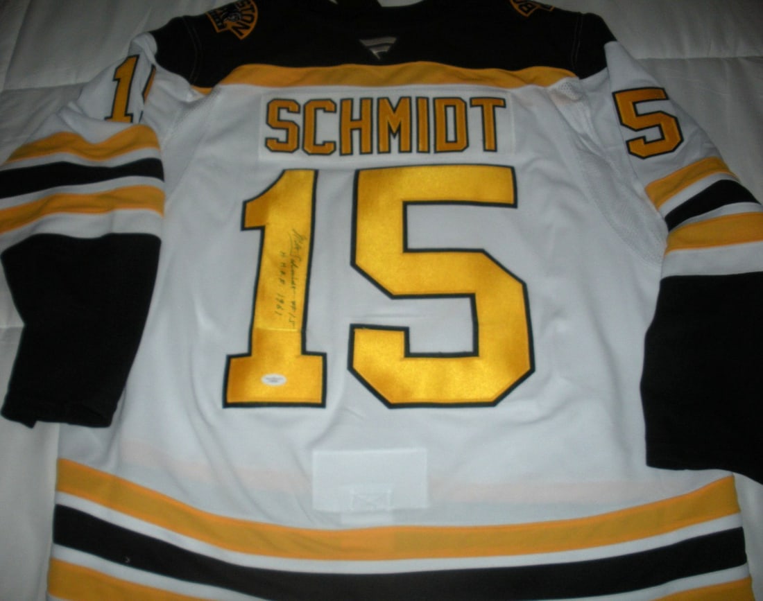 Official Fanatics Boston Bruins Jersey Signed by Milt Schmidt JSA COA (1 of 3)