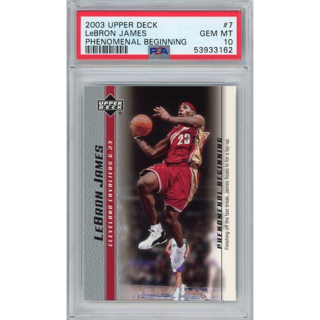 2003 Upper Deck LeBron James #7 Rookie Card PSA 10 Graded Cleveland Cavaliers (1 of 2)