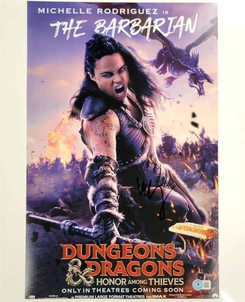 Michelle Rodriguez 11x17 Signed Dungeons & Dragons Photo BAS Authenticated (1 of 3)