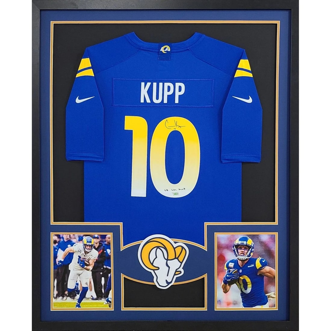 Framed Cooper Kupp Autographed Blue LA Rams Jersey Fanatics (1 of 2)