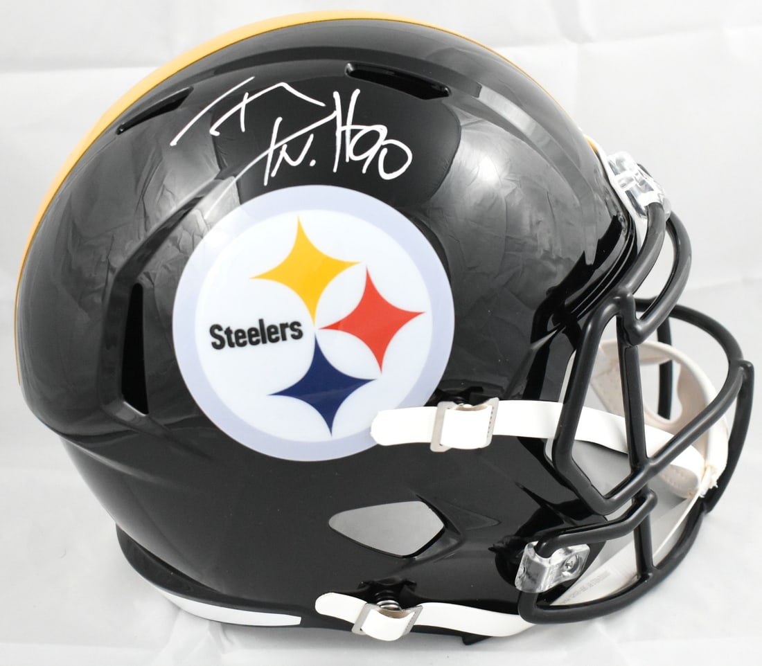 Beckett Holo Signed T.J. Watt Steelers Full Size Speed Helmet (1 of 6)