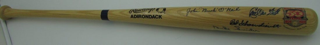Rawlings Adirondack 50th Hall of Fame Baseball Bat signed by 14 players (1 of 5)